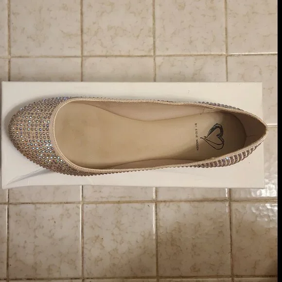 Steve Madden Rhinestone Flats (Very low heel) I-Dreemy Blush Mult Size 9.5 - Picture 9 of 16